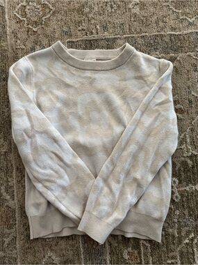 abercrombie kids Cream and Light Gray Crewneck Sweater